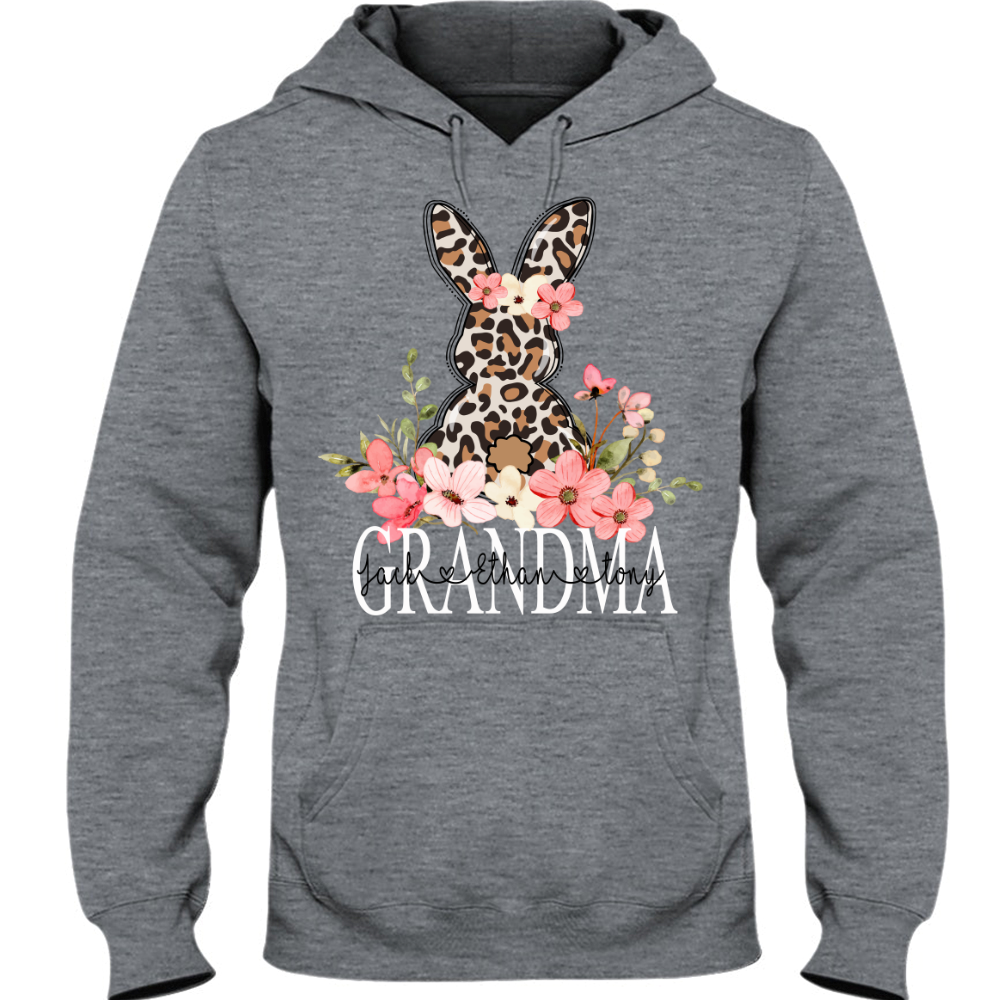 Personalized Bunny Flower Grandma Easter Hoodie