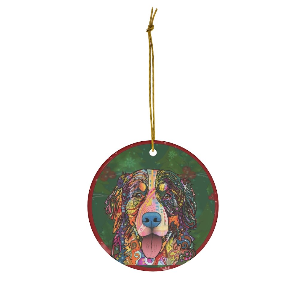 Bernese Mountain Design Ceramic Christmas Ornaments – Dean Russo Art