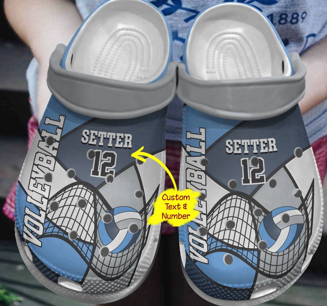 Volleyball Personalized Clog, Custom Name, Text, Color, Number Fashion Style For Women, Men, Kid, Print 3D Volleyball Time