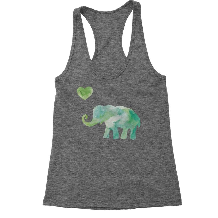 Elephant With Ballon Watercolors Racerback Tank Top for Women