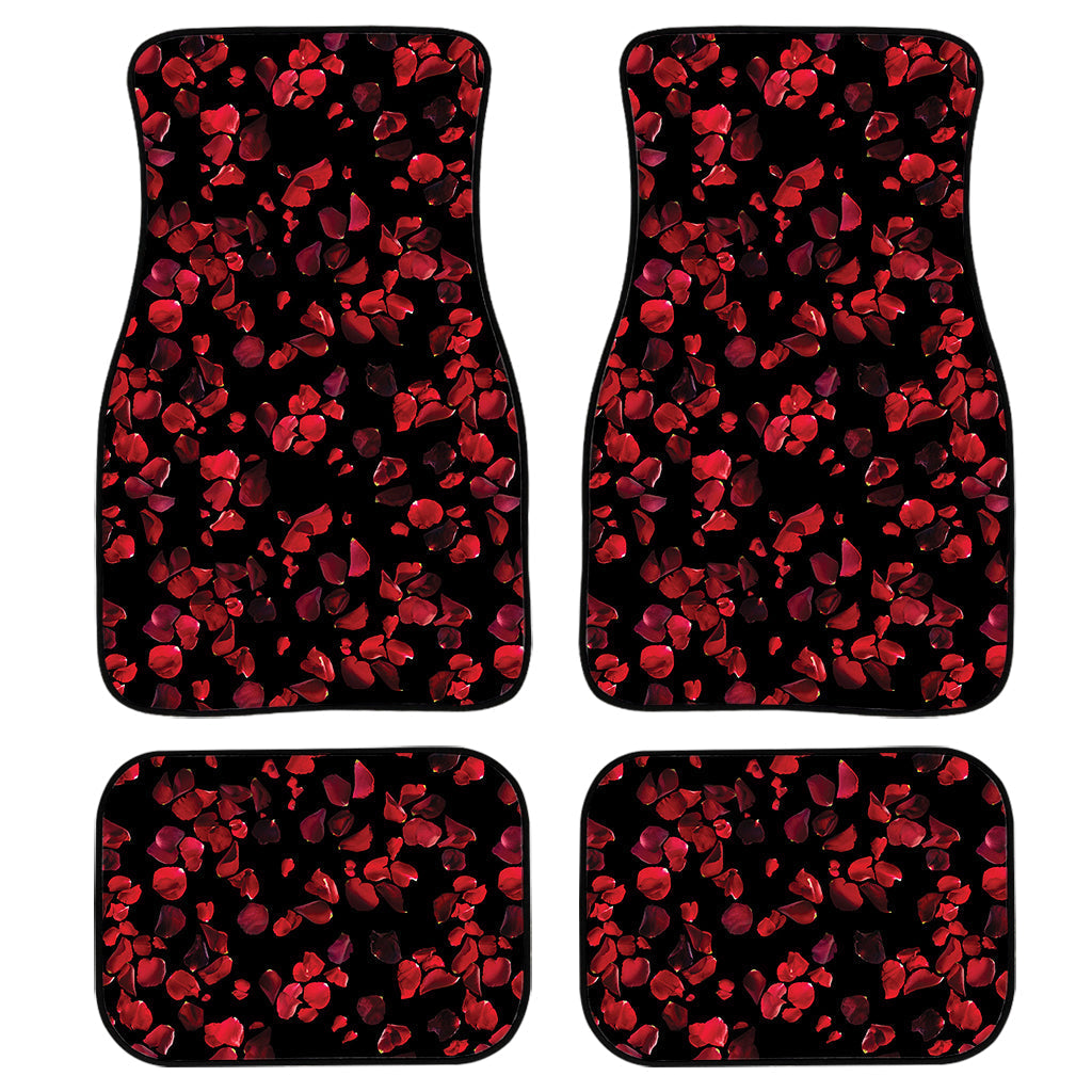 Rose Petals Pattern Print Front And Back Car Floor Mats, Front Car Mat