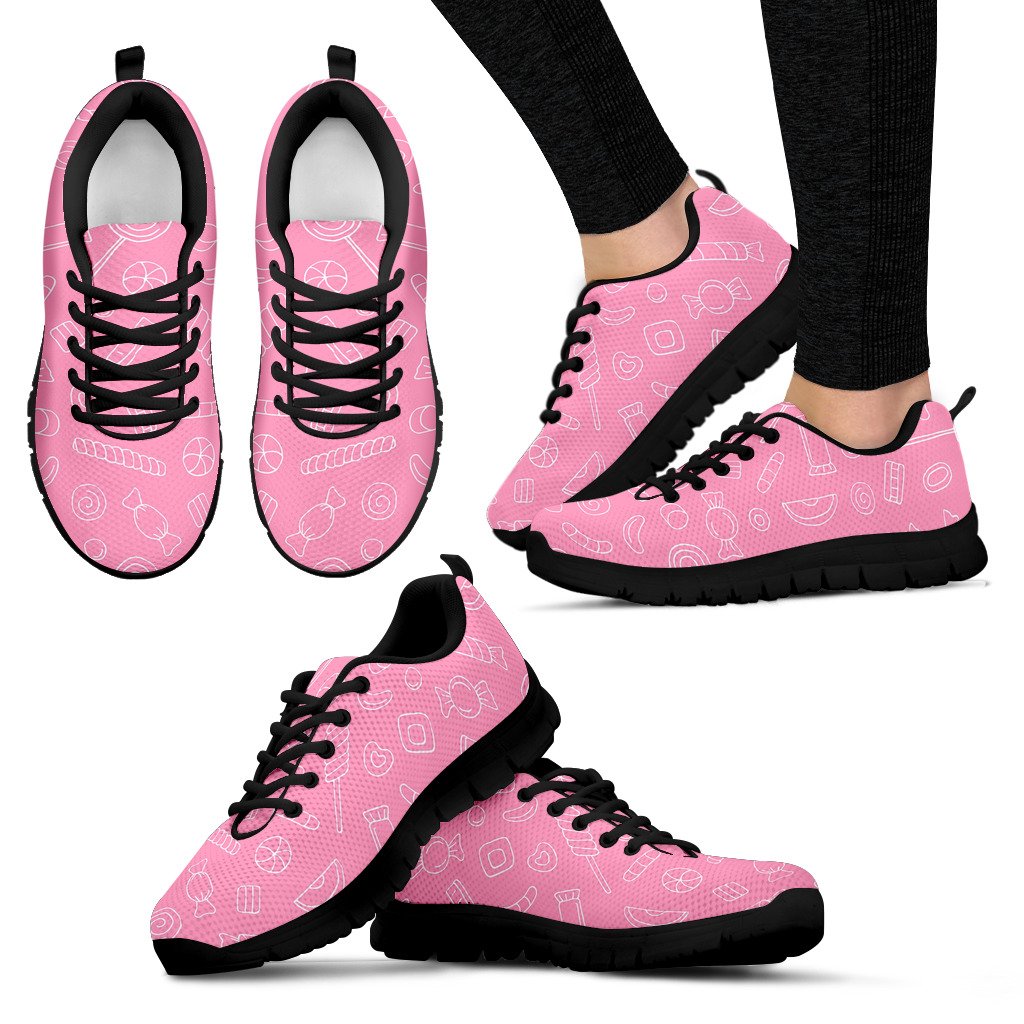 Sweet Candy Pink Background Women’S Sneaker Shoes