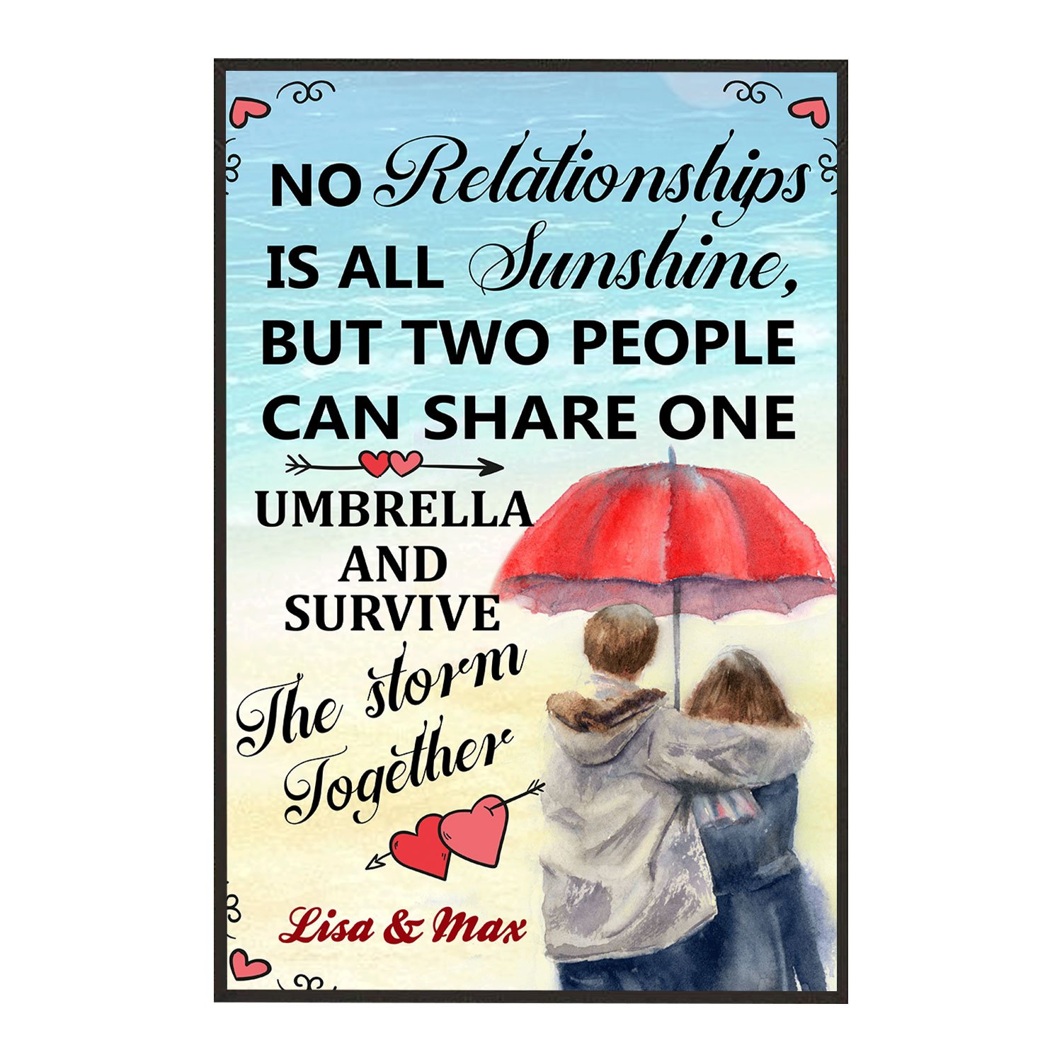 Personalized Wall Art Poster Board Print Valentine Day Gift Ideas For Him Her Men Women Boyfriend Girlfriend Husband Wife Couple – Custom No Relationships Is All Sunshine HT251242 – PersonalizedWitch