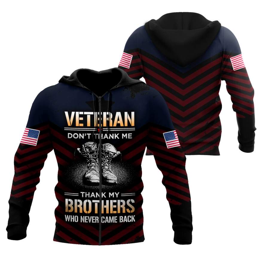 US Veteran Don’t Thank Me Thank My Brothers Who Never Came Back 3D All Over Printed Shirts For Men and Women MH2005201