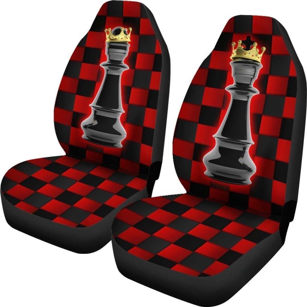 Greek Life Car Seat Covers – Fantastic Love Of Black King And Queen Check Car Seat Covers J5