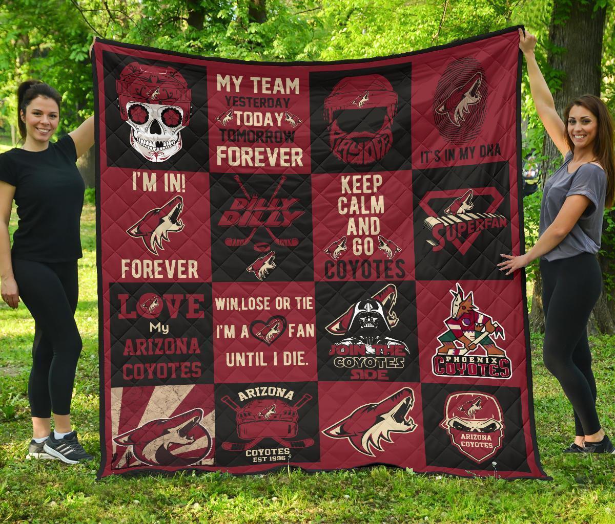 Fan Arizona Coyotes Quilt Blanket Amazing Fan Gift Idea