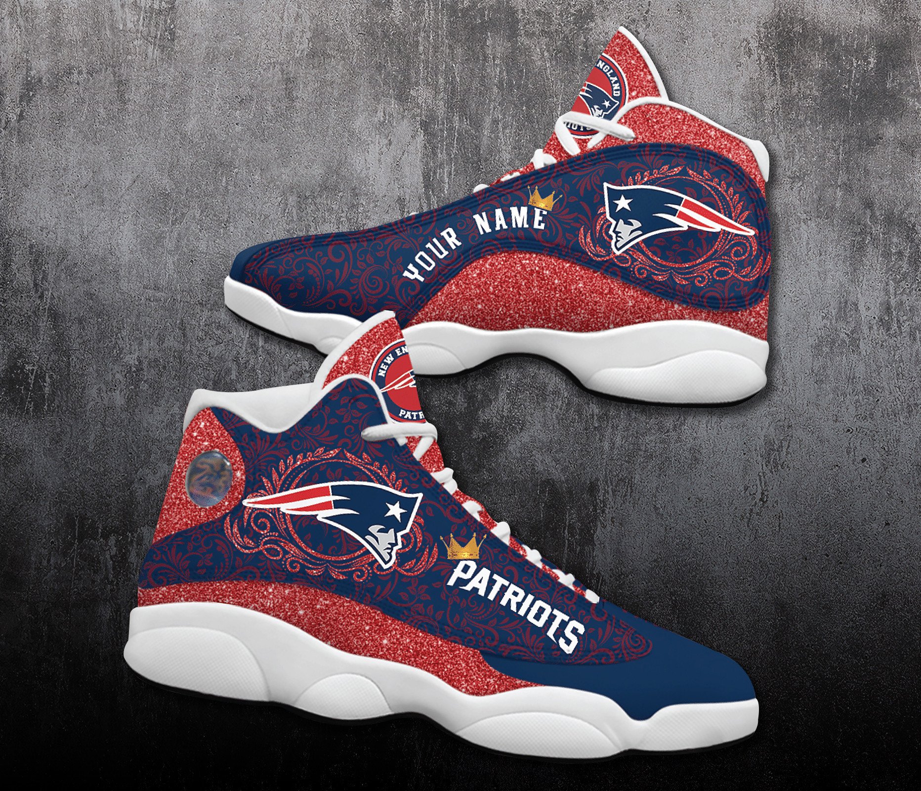 Customized Name New England Patriots Jordan 13 Personalized Shoes