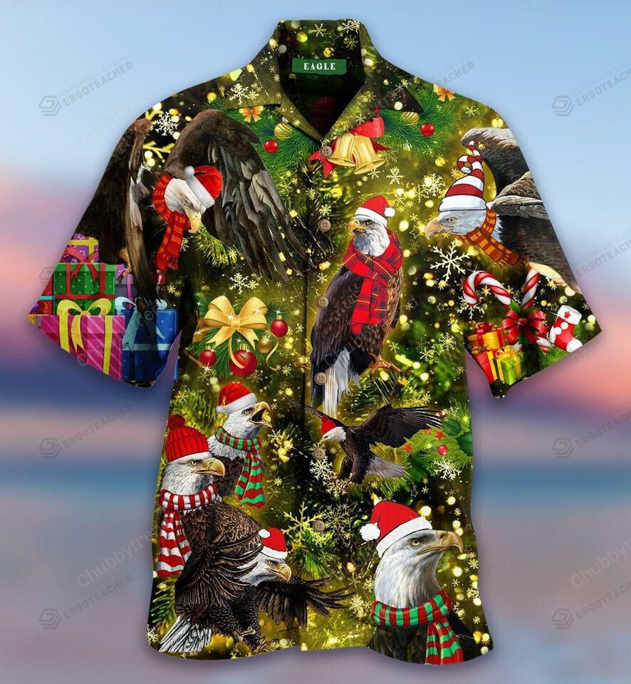 Christmas Eagle Bling Light Green Hawaii Shirt Ha68586