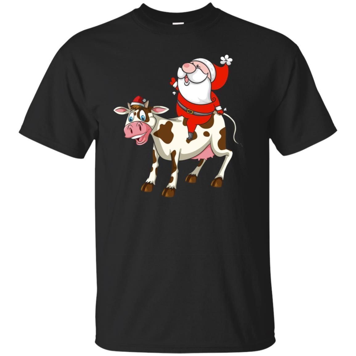 Buy Santa Riding Cow Long Sleeve Tshirt Ugly Christmas Xmas Gift