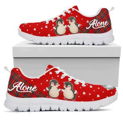 Penguin Valentine Sneakers, Sneaker Personalized Shoes Custom Name, Text For Women, Men