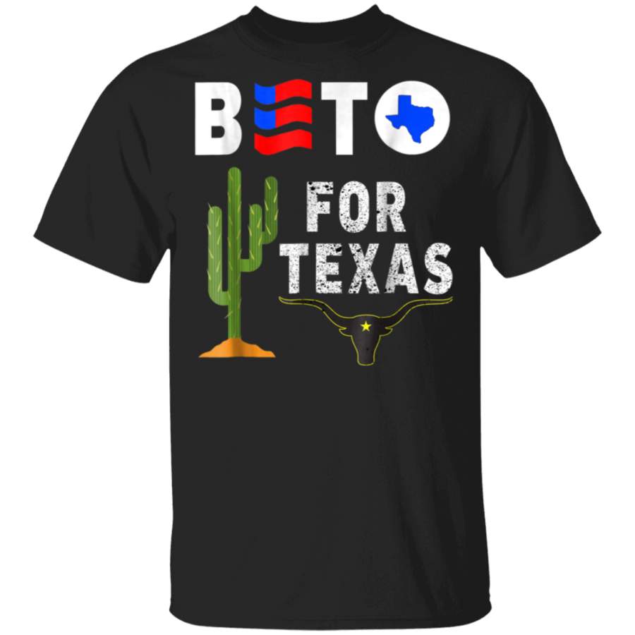 Beto for Senate Tshirt Beto For Texas Bull and Cactus tree