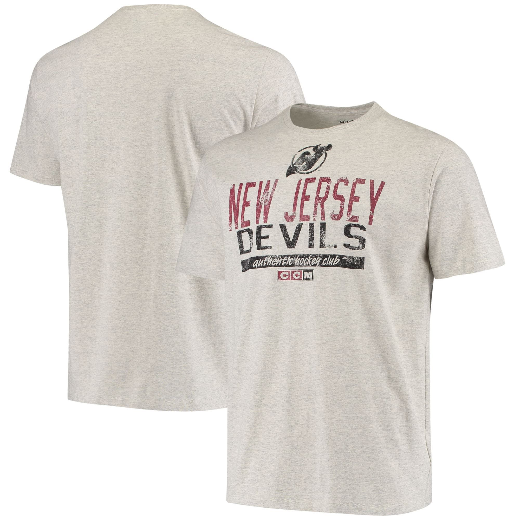 Men’S Ccm Heathered Gray New Jersey Devils Vintage Legend T-Shirt