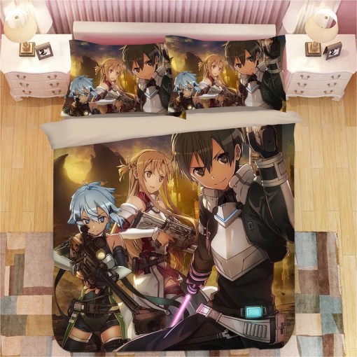 Sword Art Online Sao 7 Duvet Cover Pillowcase Home Decor 3D Bedding Set