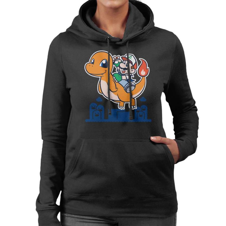 Super Mario Pokemon Yoshimander Mashup Women’s Hooded Sweatshirt