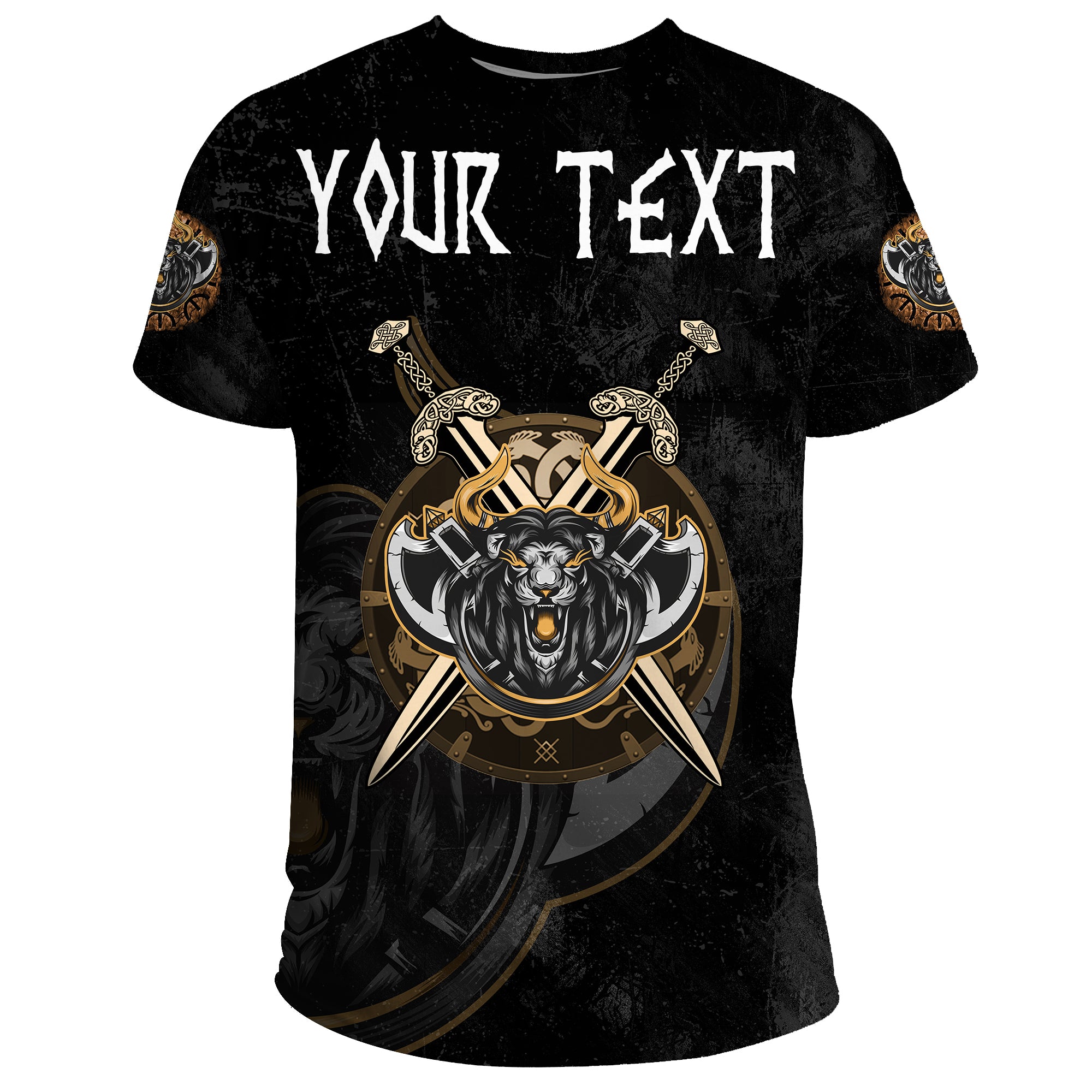 (Custom) Viking Style T-Shirt – Viking Lion A27