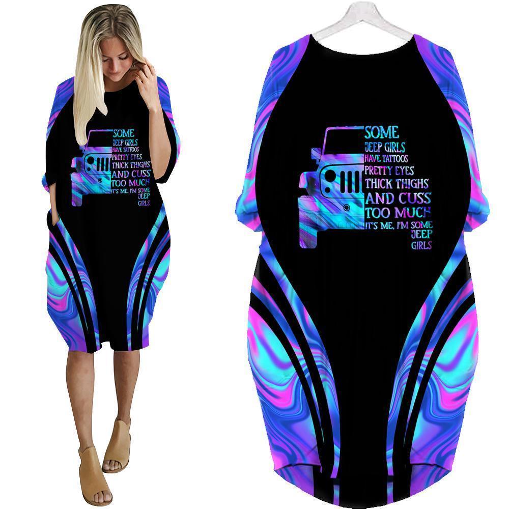 Jeep Girl 3D Batwing Pocket Dress