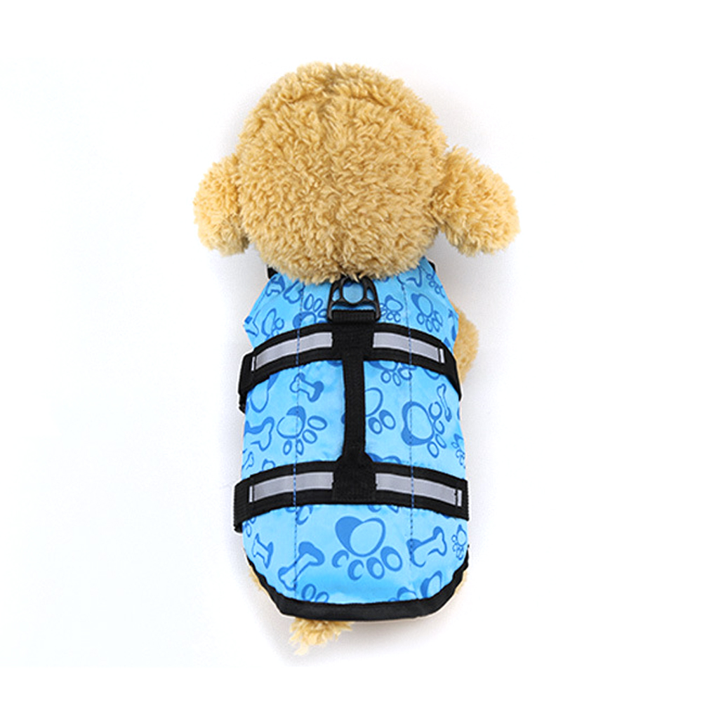 Safety Pet Dog Printed Life Jacket Vest Surfing Adjustable Swimming Preserver Clothes Winter Dog Down Jacket Puppy Costume alx