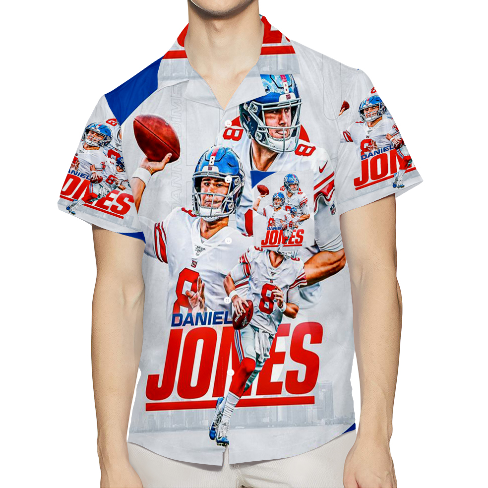 New York Giants Daniel Jones4 3D All Over Print Summer Beach Hawaiian Shirt With Pocket