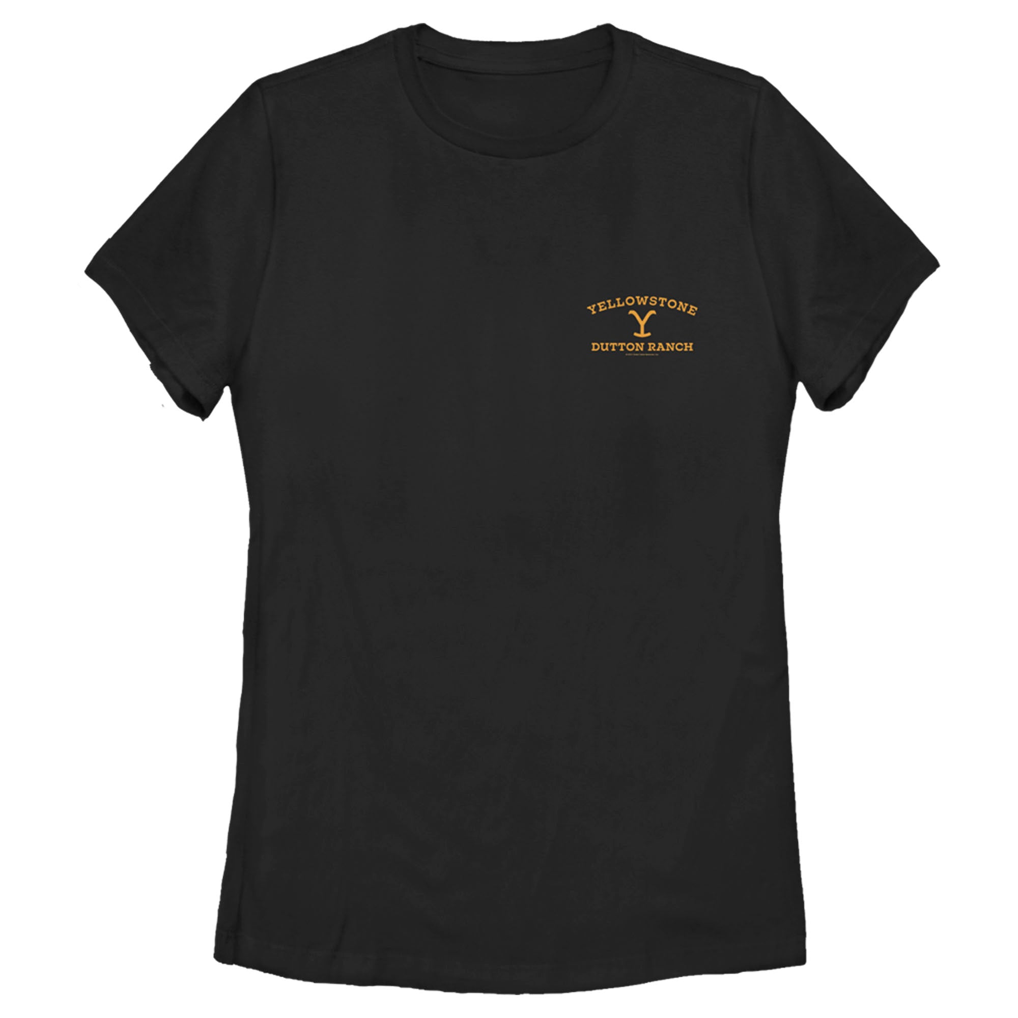 Women’S Yellowstone Small Yellow Pocket Dutton Ranch Brand T-Shirt