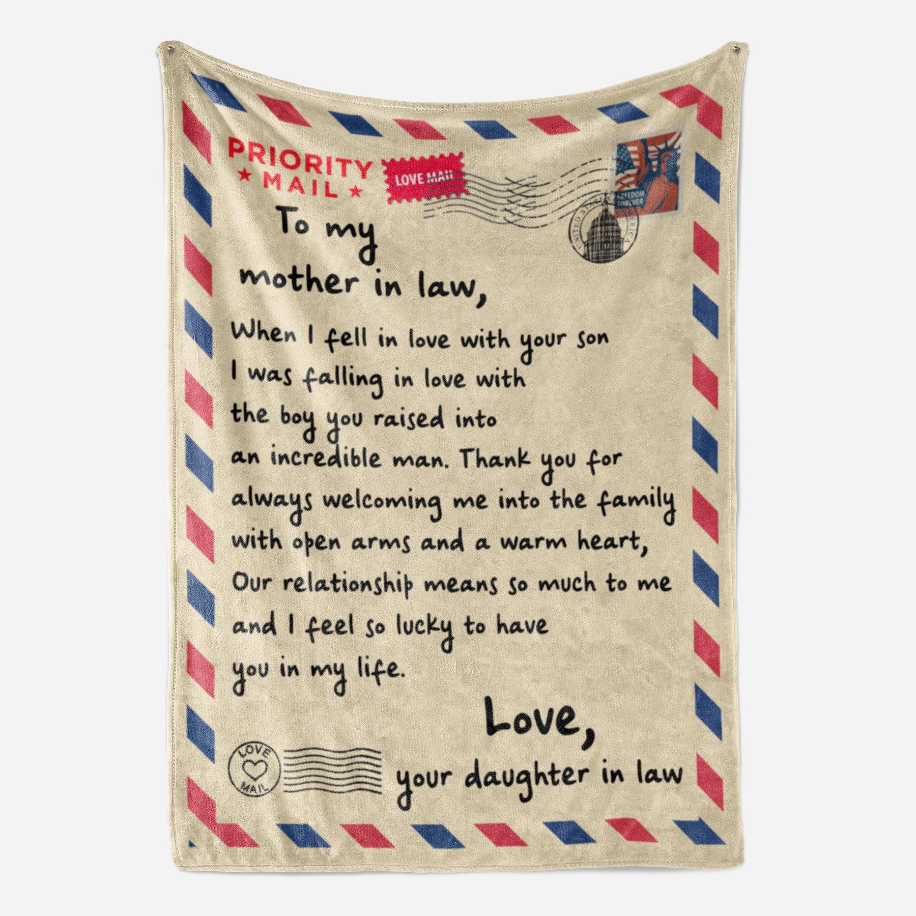 To My Mother In Law When I Fell In Love With Your Son, Fleece Blanket – Quilt Blanket, Mother’s Day Gift From Daughter In Law To Mom, Meaningful Mother’s Day Gift, Home Decor Bedding Couch Sofa Soft and Comfy Cozy