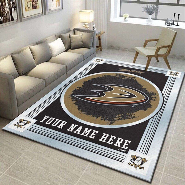 Anaheim Ducks Personalized Rug, Living Room Carpet, Customized Floor Mat Home Decor