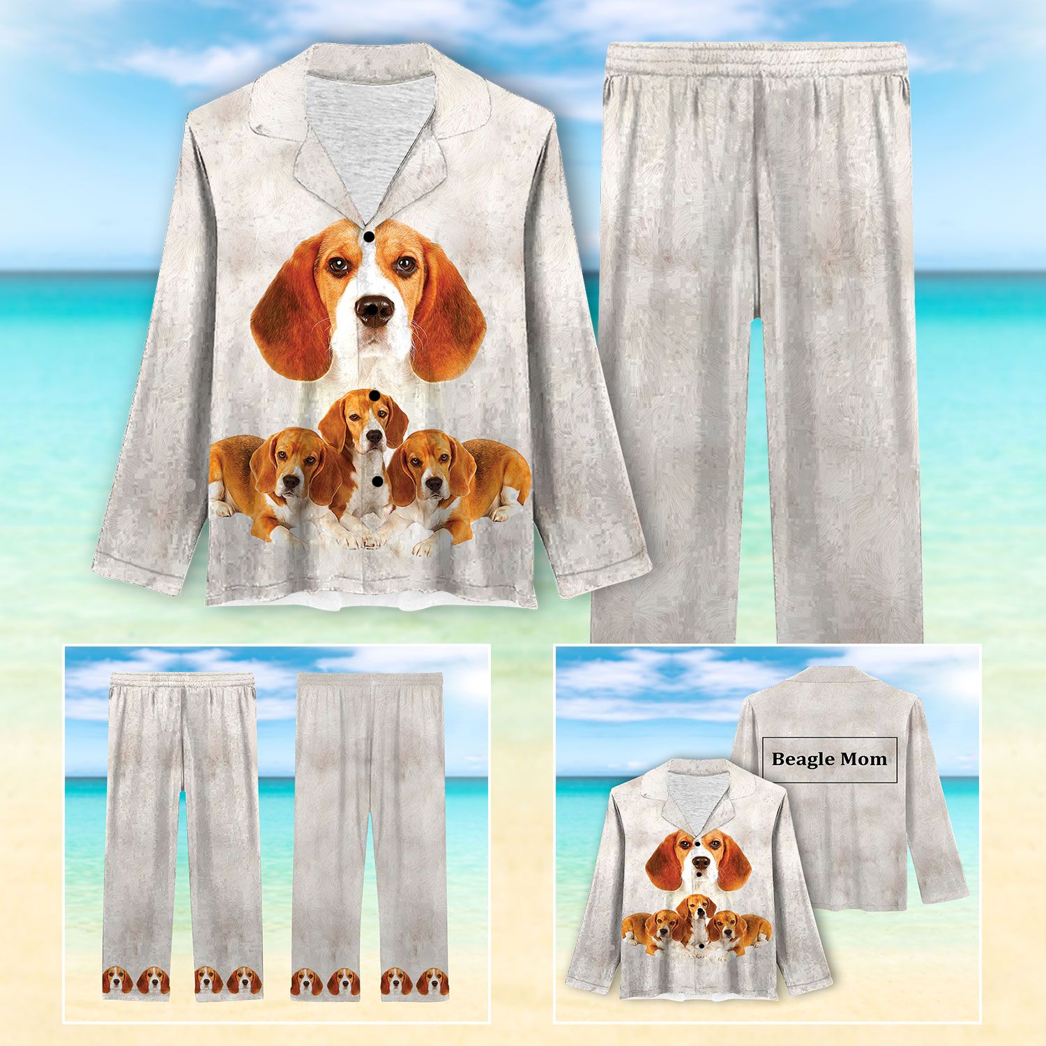 Women’s Long Sleeve Pajama – Beagle Mom D230202