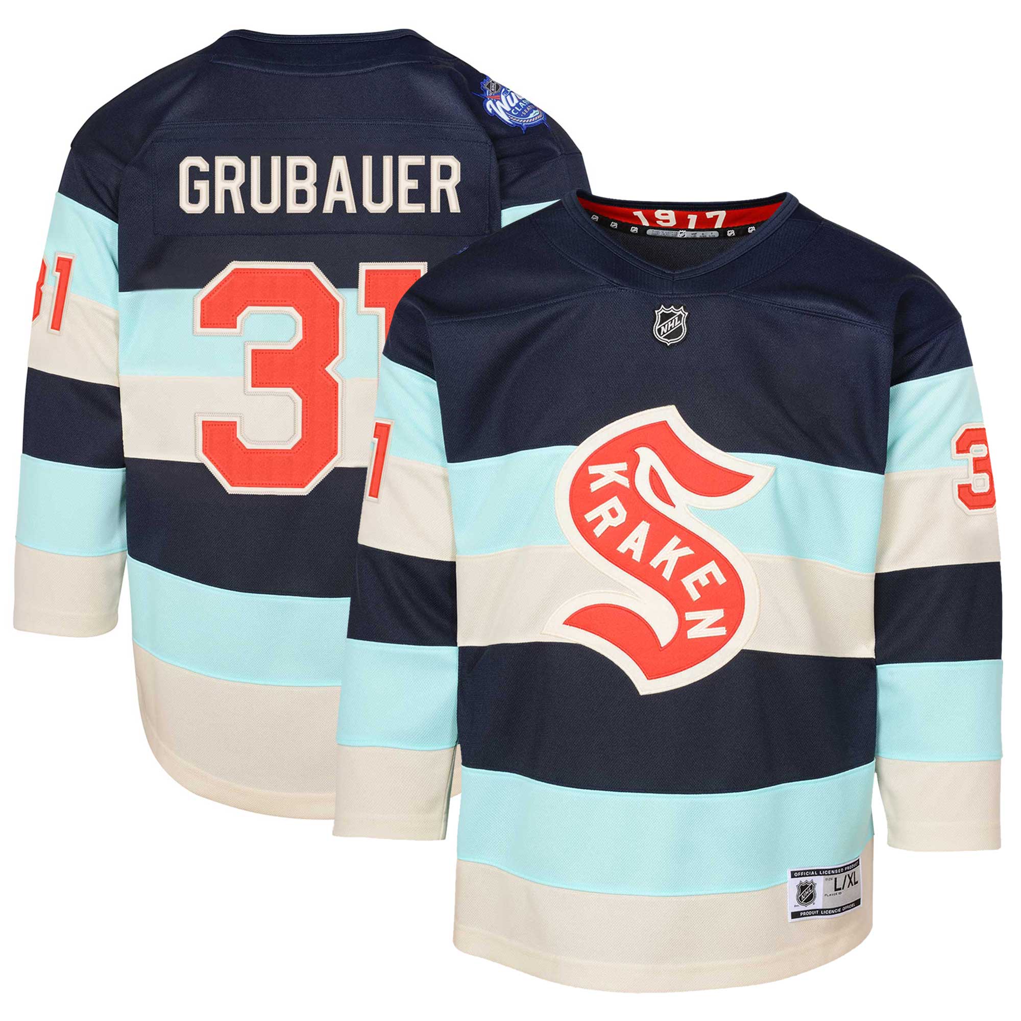 Preschool Seattle Kraken Philipp Grubauer Deep Sea Blue 2024 NHL Winter