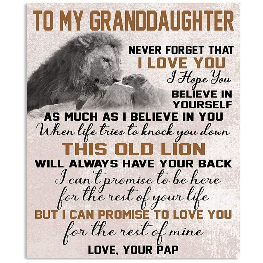 This Old Lion Always Have Your Back Lovely Message From Pap Gifts For Granddaughter Vertical Poster