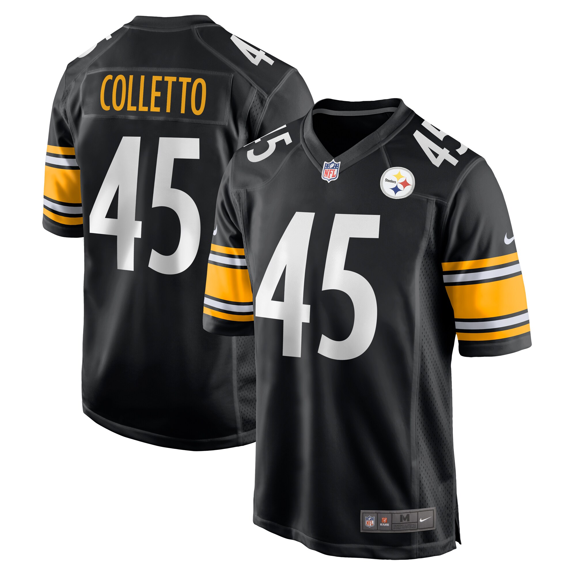 Men’s Pittsburgh Steelers Jack Colletto  Black  Game Jersey