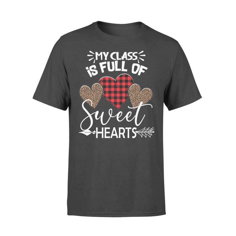 Teacher Valentine Shirts My Class If Full Of Sweet Leopard and Buffalo Plaid – Ultra Cotton