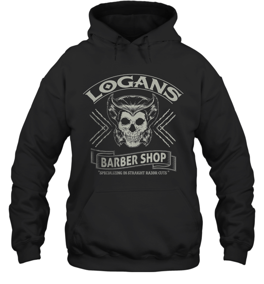 Wolverine X men Inspired Logan Logan’s Barbershop mens black Hoodie