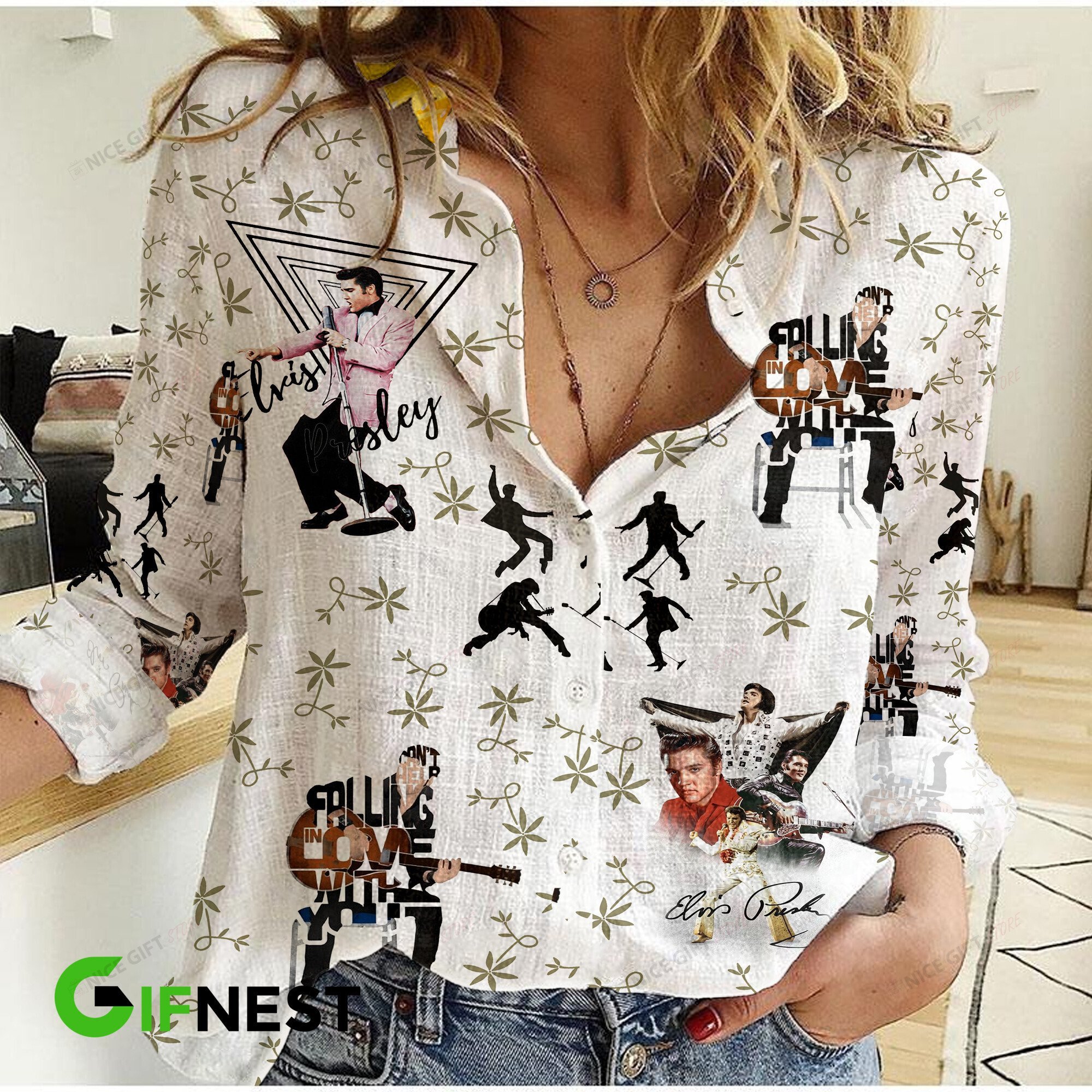 Elvis Presley Women Casual Shirt Wcs-Y3U5