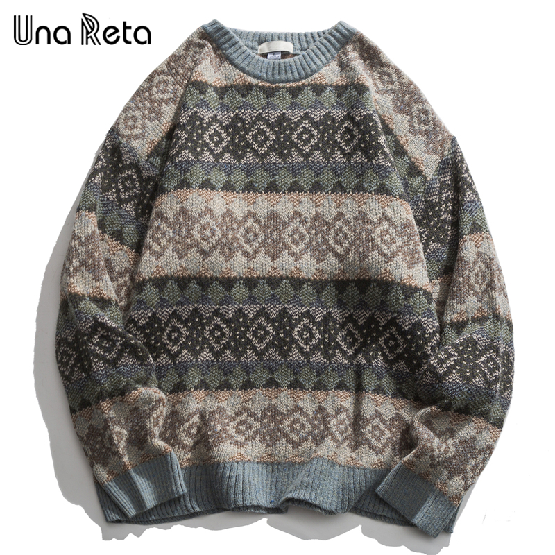 Una Reta Geometry Men’s Sweater New Autumn Winter Hip Hop Sweater Men Streetwear Print Pullover Tops Harajuku Couple Sweater alx