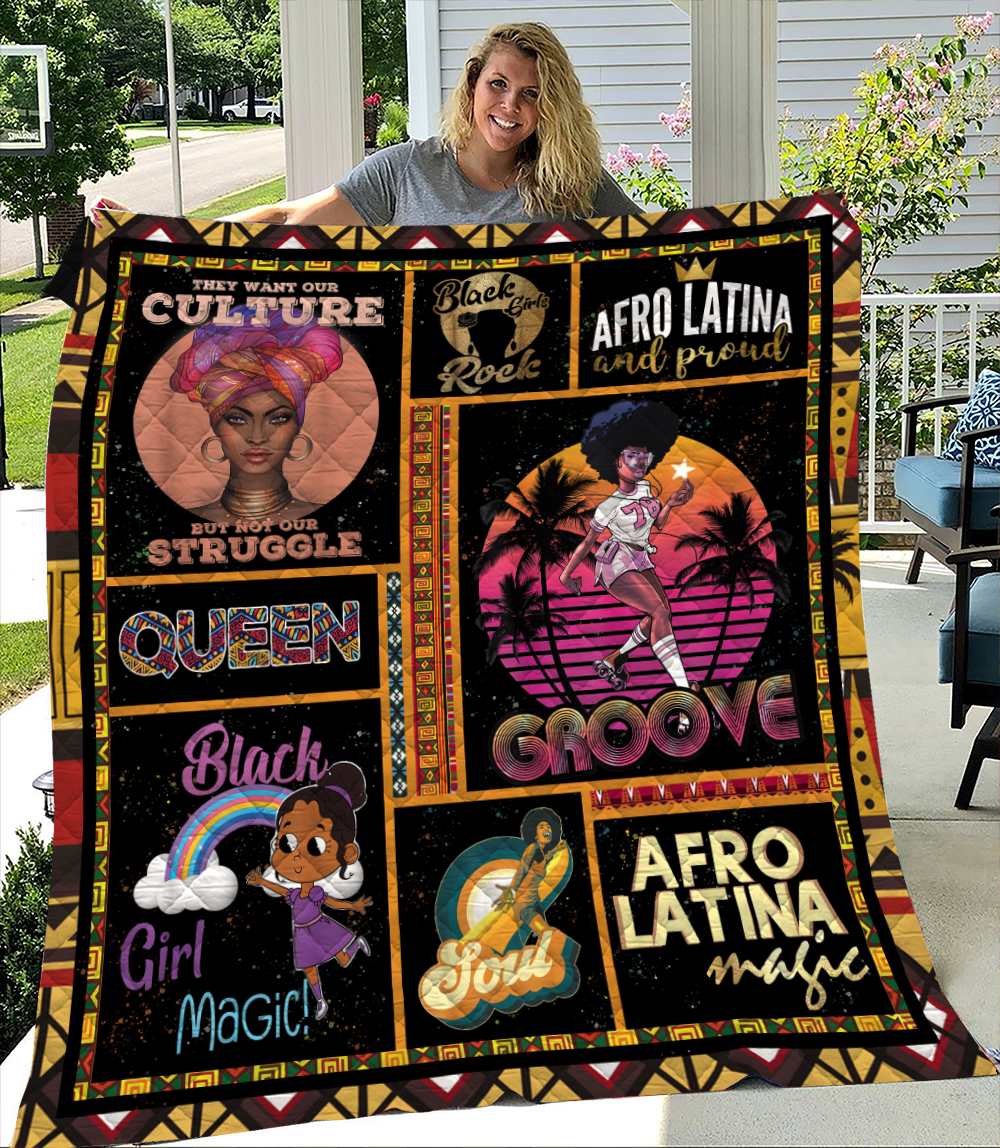 African American For Women Black History Culture Afro Groove Roller Skate Retro 80s 70s Disco Funk Star Quilt