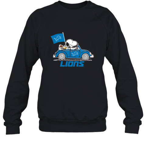 Snoopy And Woodstock Ride The Detroit Lions Car 2D Sweatshirt