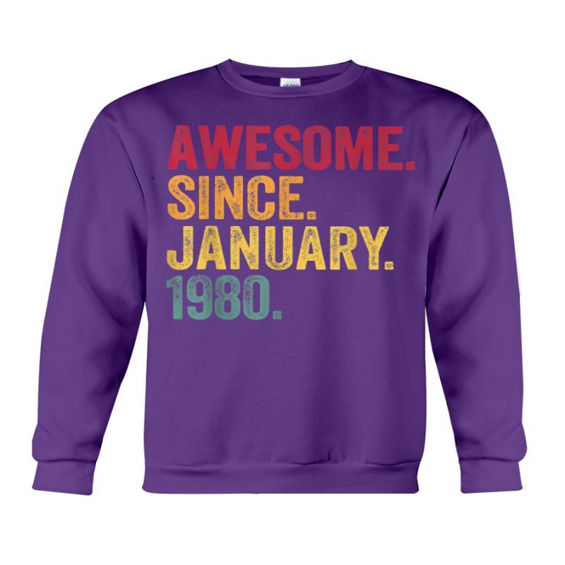 40 Years Old Awesome Since January 1980 40th shirt, hoodie, tank top – tml