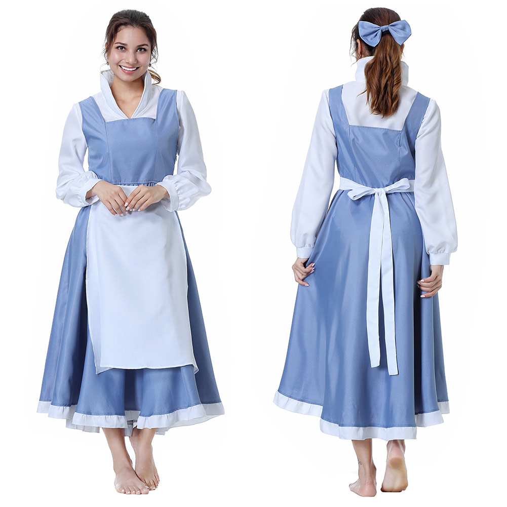 Beauty Cosplay The Beast Costume Outfit Belle Girls Maid Dress Suit Women Sweet Maid Uniform For Femme Evening Parties Clubwear alx