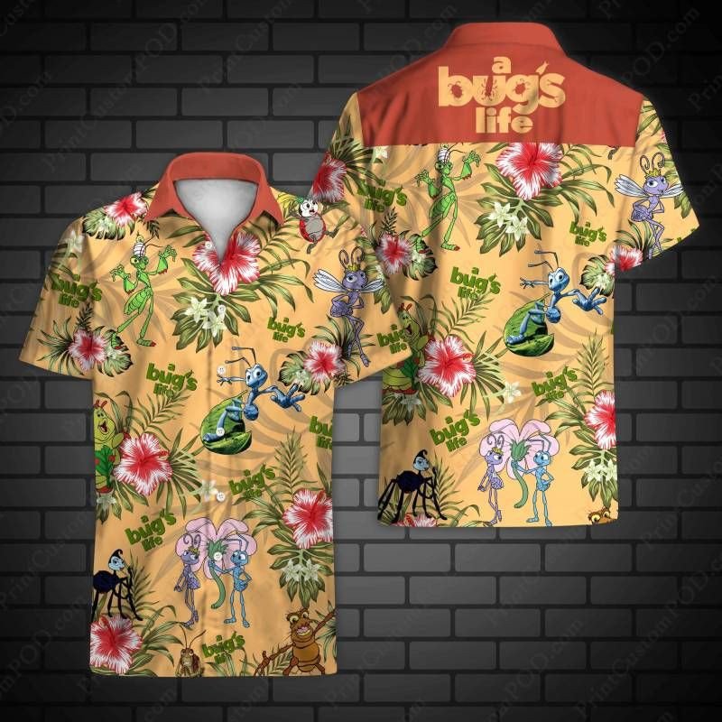 A Bugs Life Hawaii Graphic Print Short Sleeve Hawaii Casual Shirt Ha45991