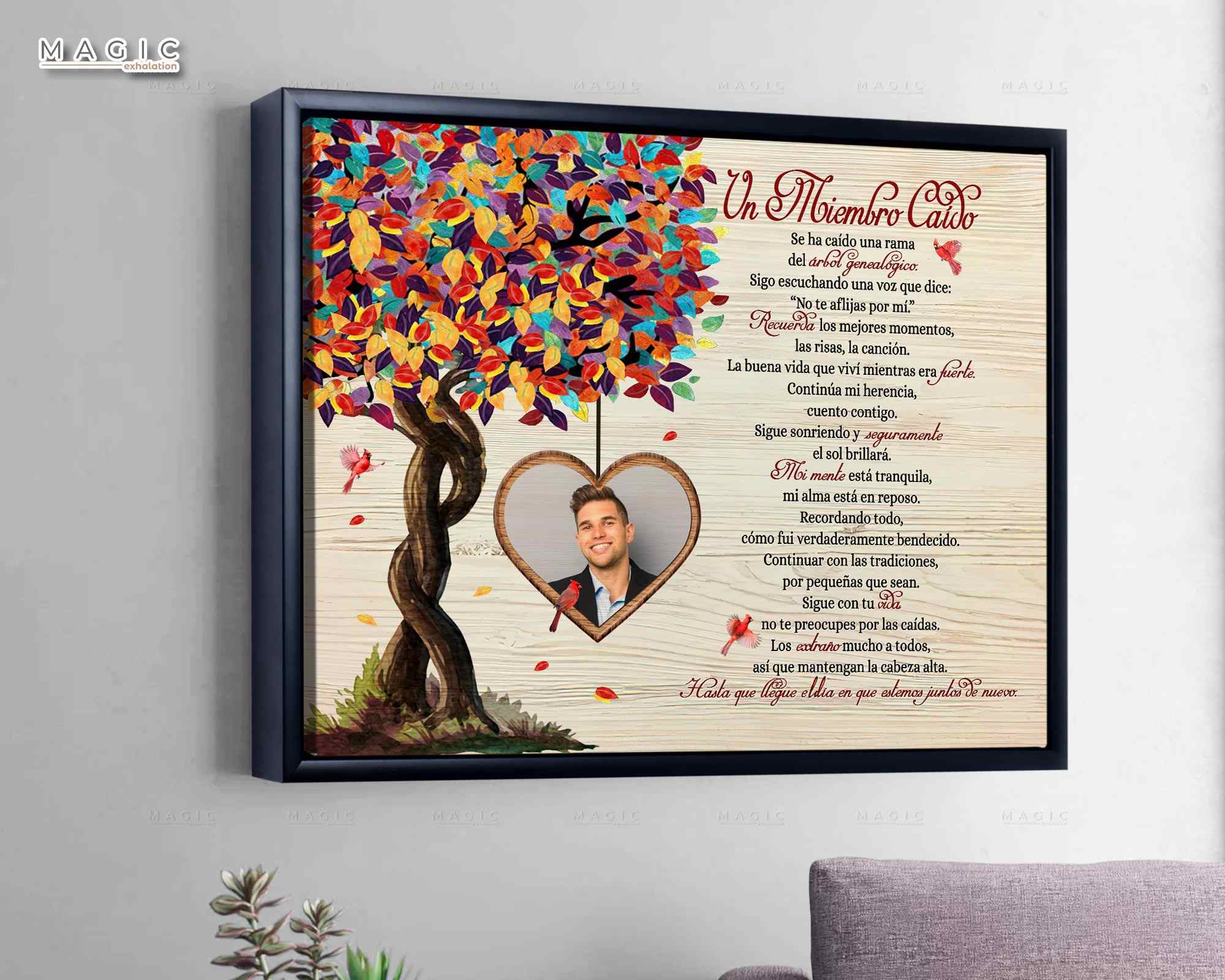 Un Miembro Caído Loss Of Brother In Heaven Memorial Spanish Canvas Gift ...