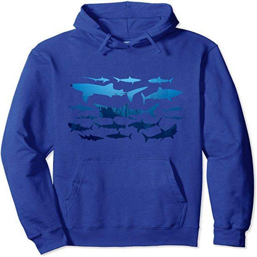 Artistic Shark Sunken Ship Hoodie Great Shark Lover Gift sharks