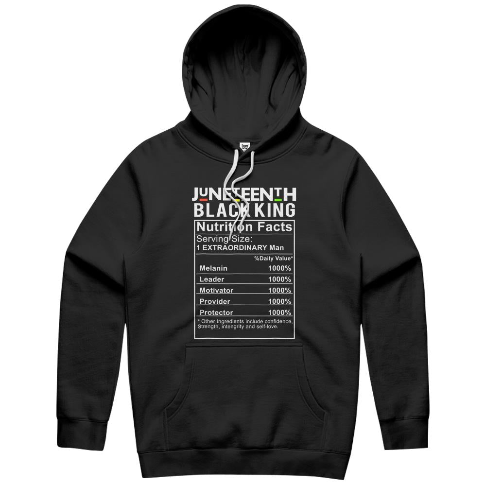 Nutritional Facts Shirt, Nutritional Facts Hoodie, Black King Nutrition Facts Shirt, Juneteenth Black King Nutritional Facts Men Boys Dad Son Fun Hoodie