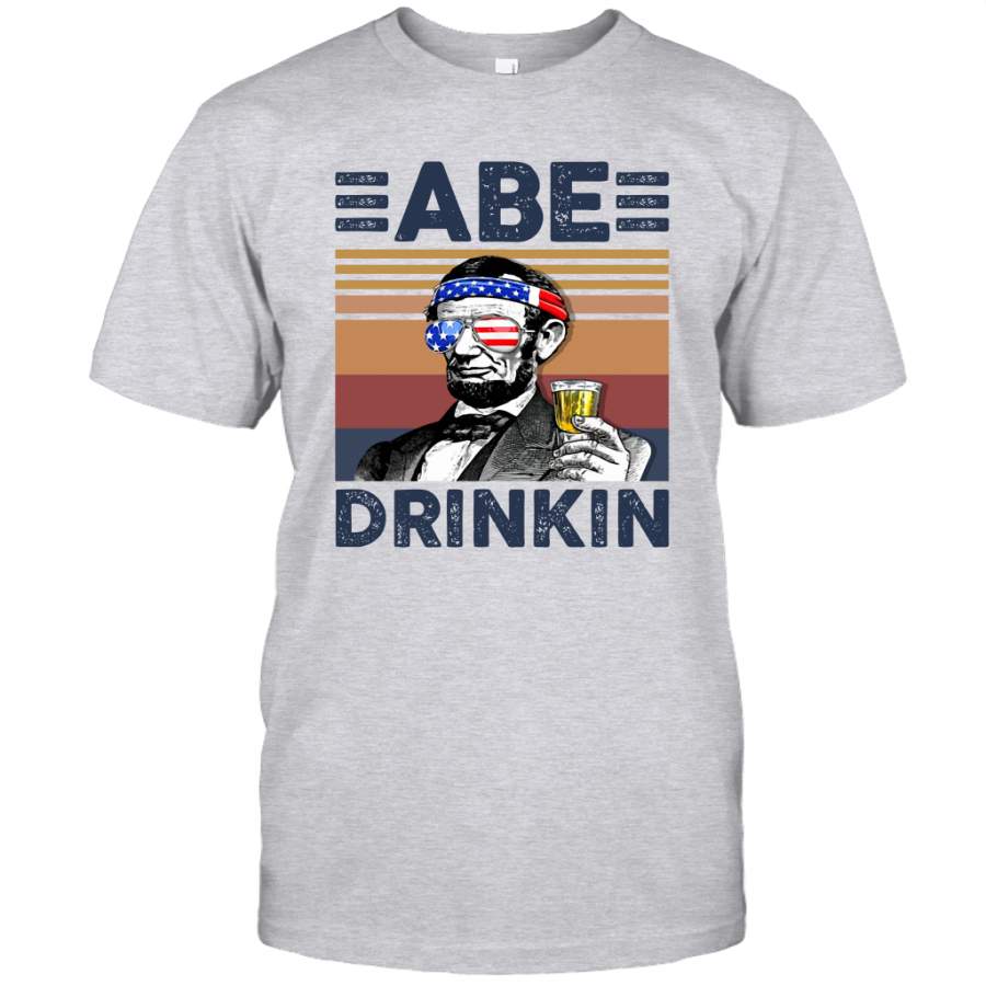 Abe Drinkin US Drinking 4th Of July Vintage Shirt Independence Day American T-Shirt