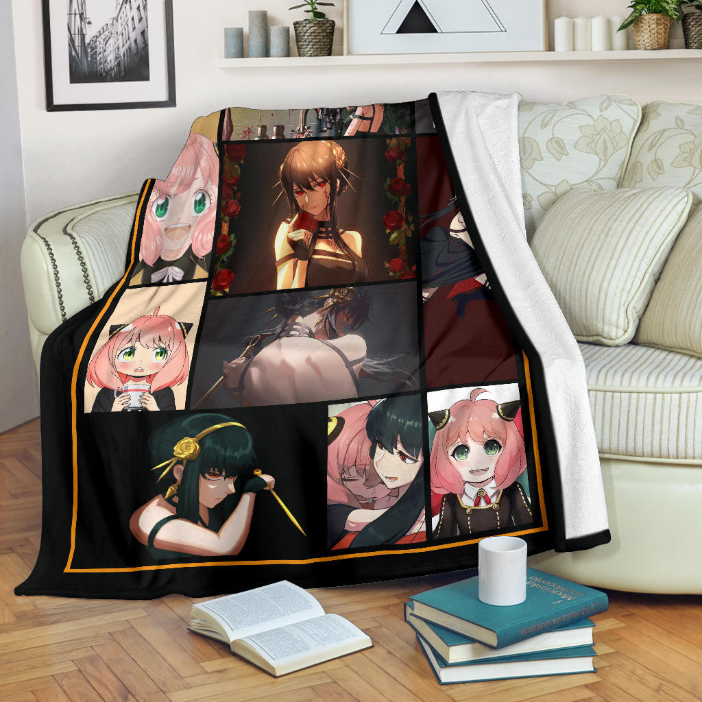 Yor Forger And Anya Forger Spy X Family Fleece Blanket Anime Home Decor Custom For Fans Na042601