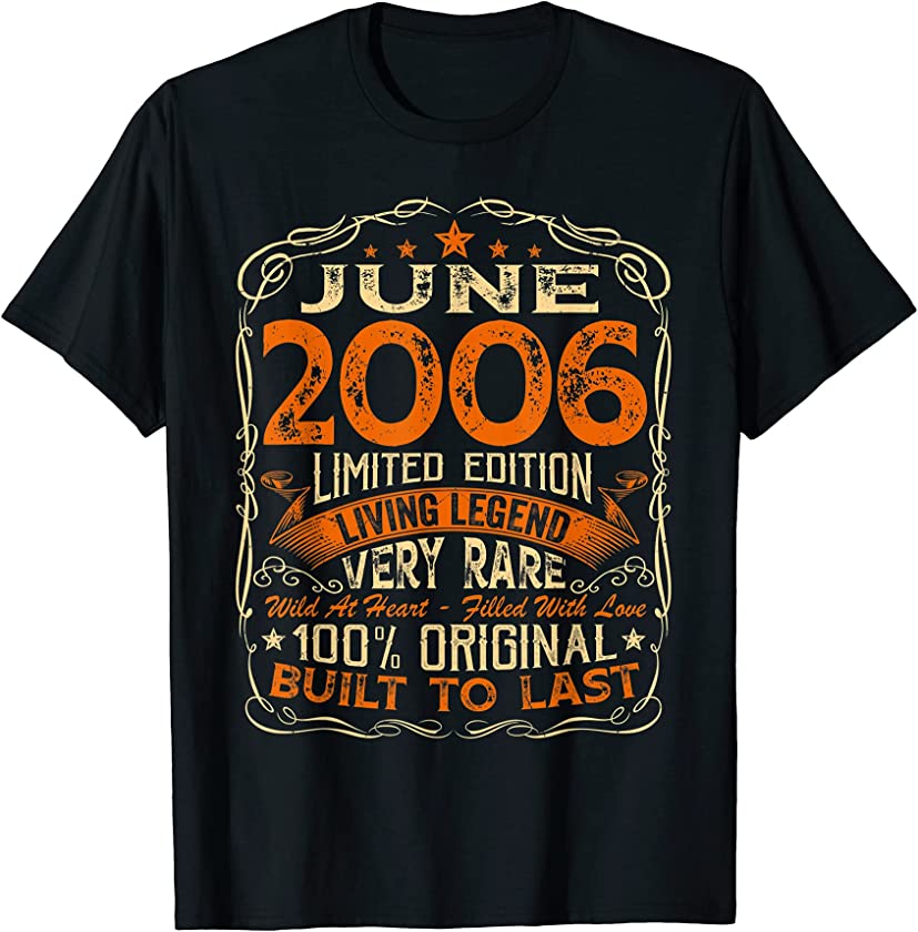 15 Years Old Vintage June 2006 Distressed 15th Birthday T-Shirt