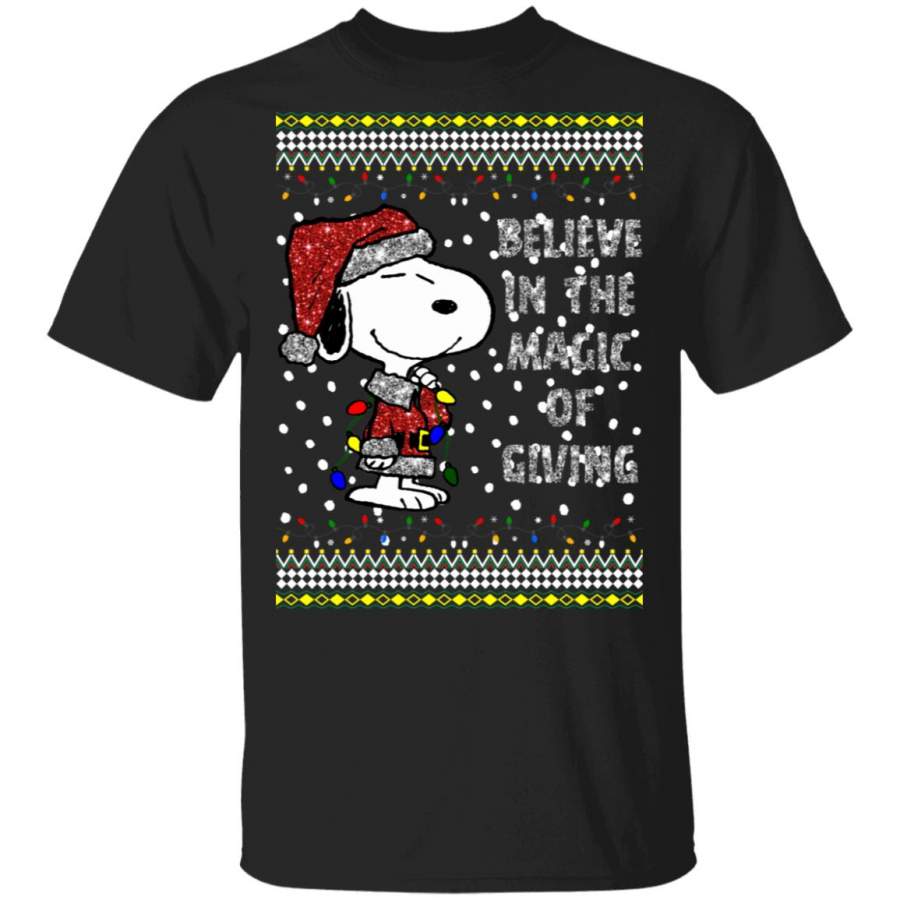 Snoopy Believe In The Magic Of Giving Ugly Christmas Sweater