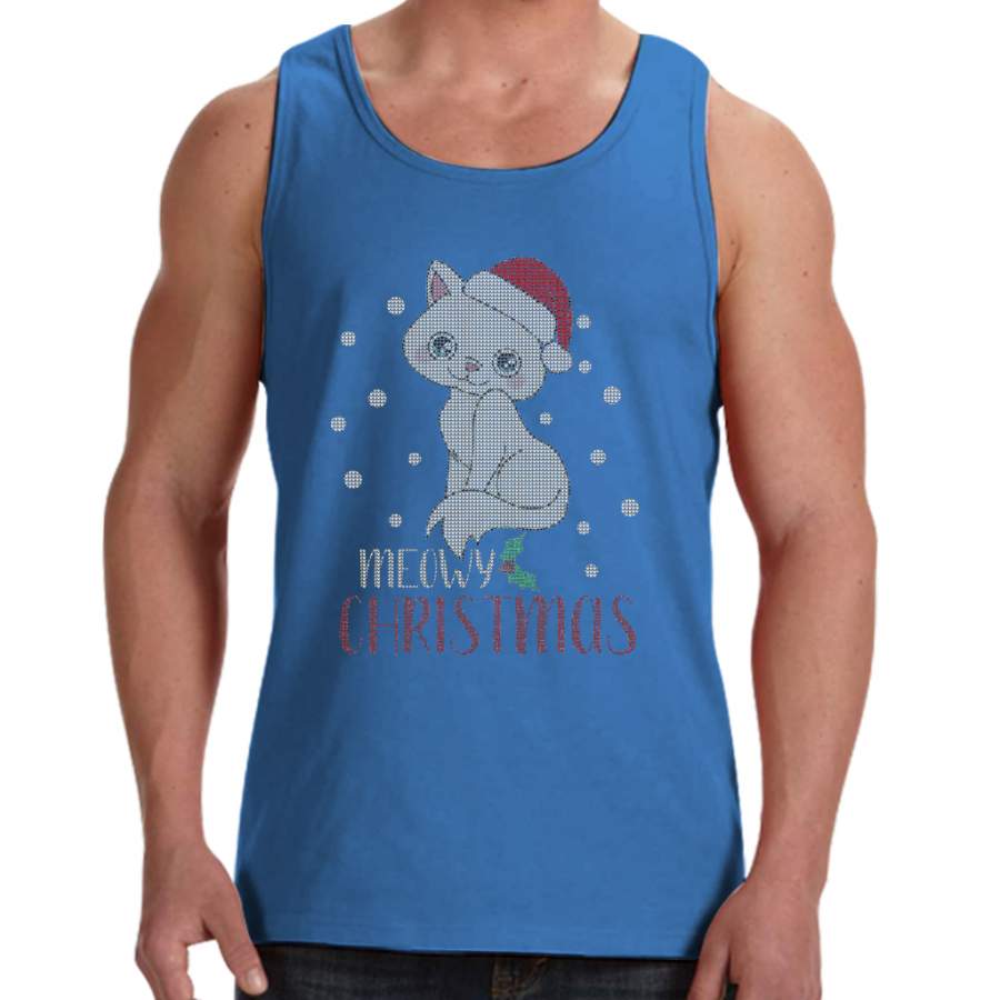 Ugly Christmas Cat Men Tank Top