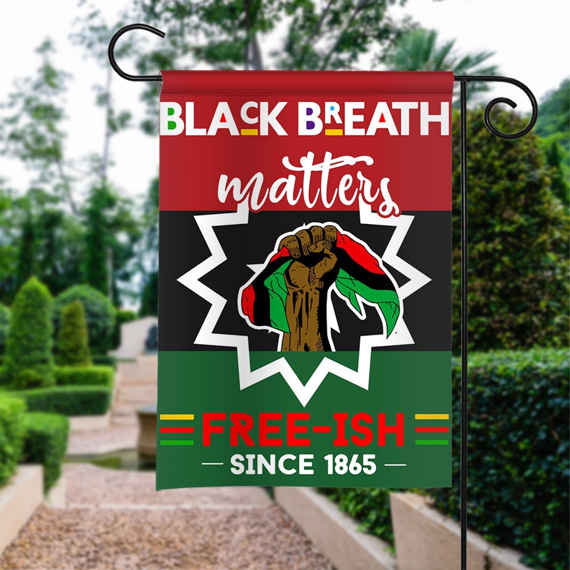 Juneteenth African Flag, Black Lives Matter Flag, Black Freedom Flag, African American Civil Rights Lawn Yard Decor Pg002