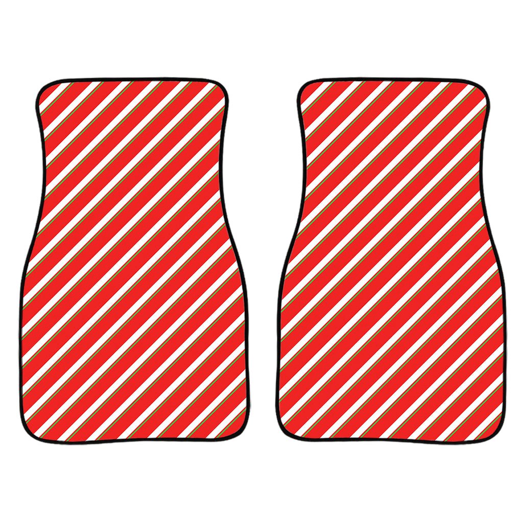 Candy Cane Stripe Pattern Print Front Car Floor Mats