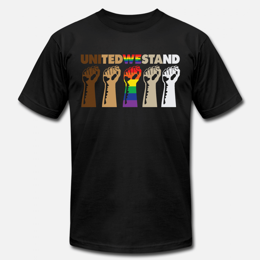 United We Stand Black Lives Matter Lgbt Gay Pride Unisex Jersey Tshirt