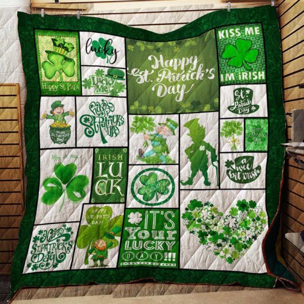 Happy St. Patricks Day 3D Quilt Blanket HGM3